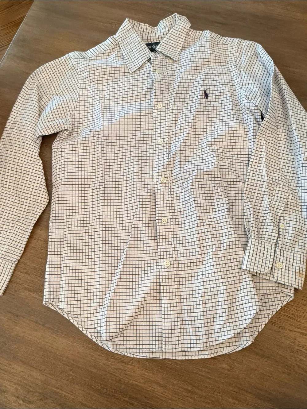 Ralph Lauren Boys Size 14 Long Sleeve Check Button Down Shirt